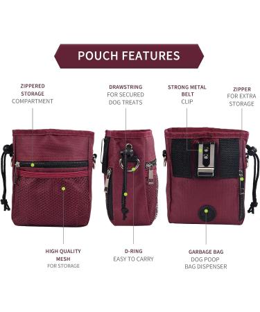 AOKLANT Dog Treat Pouch Dog Training Pouch Bag with Waist Shoulder Strap 3 Ways to Wear Easily Carries Pet Toys Kibble Treats Personal Effects Red - Buy Online on GoSupps.com