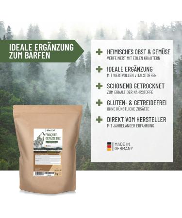 ReaVET Fruits and Vegetables with Herbs 1kg Grain-Free Vegetable Flakes for Dogs Vegetable Flakes for Dogs Barf Barf Supplement for Dogs Vegetable Flakes for Dogs - Buy Online on GoSupps.com