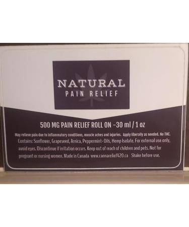 Canna Relief Roll On botanical oils in glass bottle with Cannabis Sativa Hemp Seed Oil Arnica and Peppermint. Contains natural soothing botanical oils with a light minty scent. - Buy Online on GoSupps.com