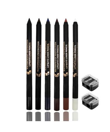EONFAVE Colorful eyeliner water resistant set of 6 colors eye shadow eyeliner pen set matte kajal pen for women smudgeproof and longlasting eyeliner high color rendering kajal pen eye makeup