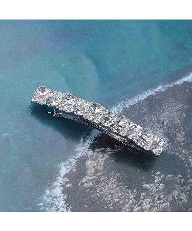 Yheakne Boho Crystal Hair Clip Pin Silver Cz Bar Hair Pin Barrette Vintage Hair Barrette Pins Decorative Bobby Pin Rhinestone Bar Hairclip Shine Bride Hair Accessories for Women and Girls (Silver C) - Buy Online on GoSupps.com