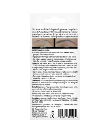 Godefroy MyBrows Long Lasting Eyebrow Transfers - Soft Arch Medium Brown - 48-Pairs (96 Transfers) | Perfect for Effortless Eyebrow Style - Buy Online on GoSupps.com