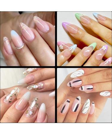 LoveOurHome 600pc Almond Nail Art Tips: Full Cover Clear Oval Stiletto Almond Fake Nails - Acrylic Soft Gel Extensions for Women, Teens, and Kids - Buy Online on GoSupps.com