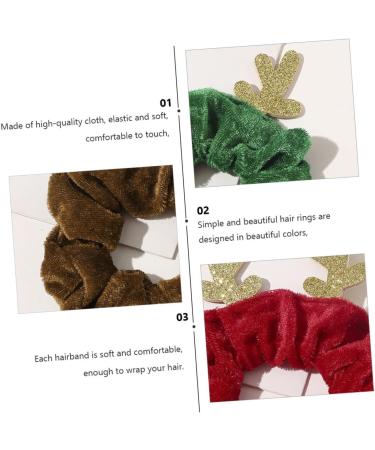 minkissy Christmas Hair Rope Hair Bungee Scrunchie with Ribbon Stretchy Spiral Hair Accessory Antler Hair Band Christmas Rubber Band Bobbles Ponytail Holder Decorative Rubber Band Fabric - Buy Online on GoSupps.com