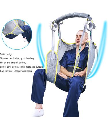 Transfer Silent Lift for Toileting & Bathing Aids - 507 lbs Capacity | Full-Body Divided Legs Padded Belts for Lumbar Support - Buy Online on GoSupps.com