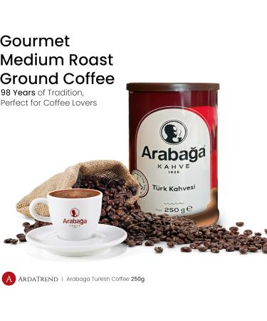Arabaga Turkish Coffee - Gourmet Medium Roast Ground Coffee 98 Years of Tradition Perfect for Coffee Lovers 250g Unflavoured 250 g (Pack of 1) - Buy Online on GoSupps.com