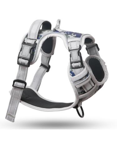 Heele dog crockery dog harness for large dogs release on the neck front back clips dog harness adjustable.