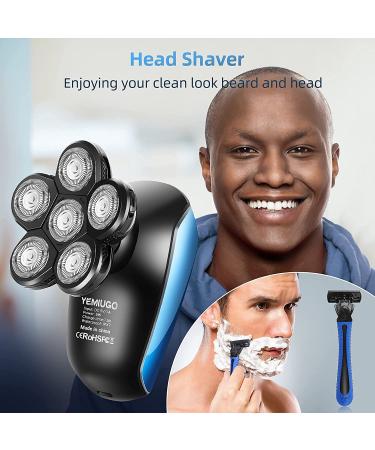 YEMIUGO 5 in 1 Electric Razor USB Bald Shaver Kit - IPX7 Waterproof Men's Grooming Set for Bald Men - Beard, Hair, Nose Trimmer - Facial Clean Massage Brush - Ideal Gift for Father, Husband - Buy Online on GoSupps.com