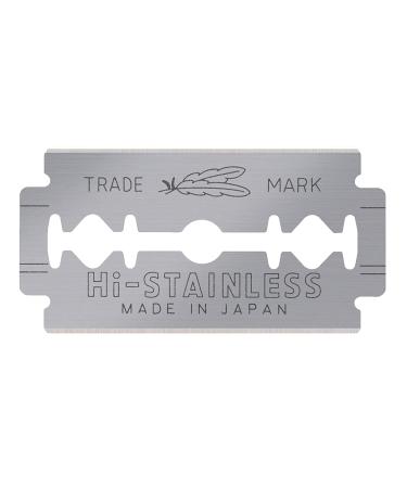 Feather Double Edge Safety Razor Blades (50 Count) - Platinum Coated Hi-Stainless Steel Blades - Made in Japan - Buy Online on GoSupps.com