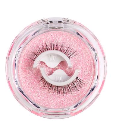 Reusable Self-Adhesive Eyelashes Natural Multiple Fake Eyelashes Natural Look Natural Fluffy Curling Long Eyelashes No Magnet No Glue Eyelashes Waterproof (W08-1 Paired)