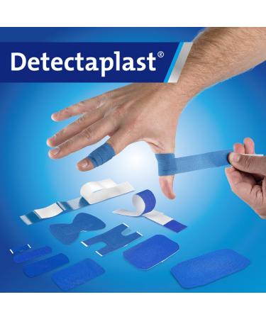 DetectaPlast Waterproof Elastic Pflasters - Blue 50x72mm Detectable First Aid for Gastronomy - 50 Pieces - Buy Online on GoSupps.com