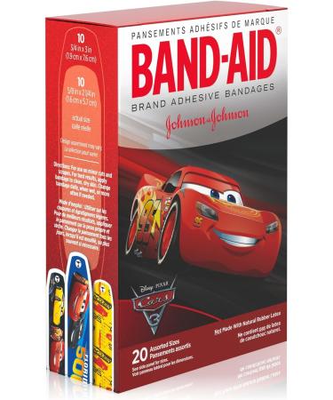 Band-Aid Adhesive Bandages Disney Pixar Cars 3 - 20 ct Pack of 3 - Buy Online on GoSupps.com