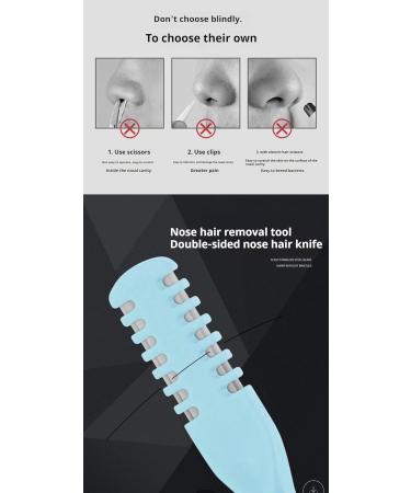 2-in-1 Nose Hair Scissors & Trimmer - 2024 Double-Sided Nose Hair Removal Tool for Men & Women - 360 Rotating Design with Ear Clips - Cream (3 Sticks - Buy Online on GoSupps.com