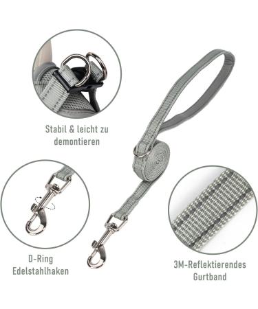 UVTQSSP Gray Dog Harness for Small Dogs with Leash Padded Puppy Harness XS - Comfortable & Stylish - Buy Online on GoSupps.com