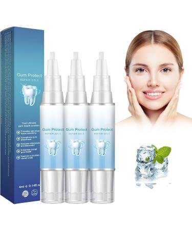 Neslemy Gum Shield Therapy Gel Gum Repair Treatment Gel Dentizen Gum Therapy Gel Teeth Whitening Essence Pen Deeply Cleaning Gums Enhances Overall Gum Health (3 PCS)