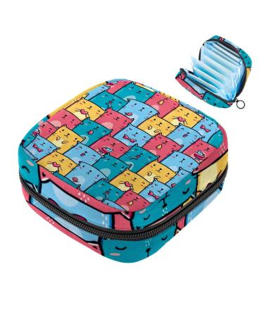 Women's binding-up bags CUTS CUTE Patterns Women Bangs Bag Tampon Storage Pocket zip pockets menstrual ties bags multi06