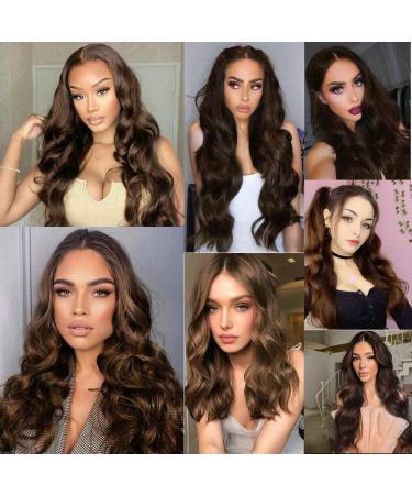Buy 6# Dark Brown Lace Front Wig for Drag Queens & Women - High Temperature Synthetic Hair Natural Hairline 55.9 cm - Perfect for Parties & Weddings - Buy Online on GoSupps.com