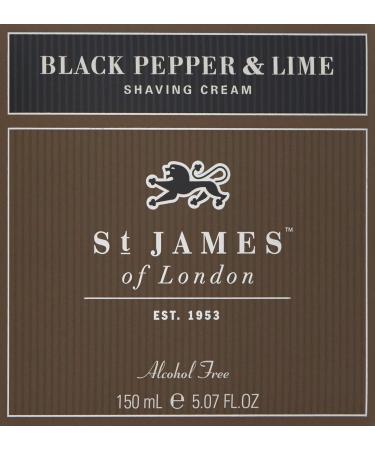 Buy St James of London Black Pepper & Lime Shave Cream Jar 5.07oz - Premium Shaving Cream for Men | International Shipping Available - Buy Online on GoSupps.com