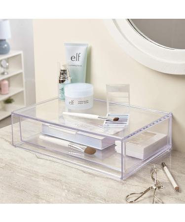 STORi Audrey Clear Plastic Organizer Drawer for Vanity | Stackable Makeup Organization for Cosmetics and Beauty Supplies | Made in USA - Buy Online on GoSupps.com