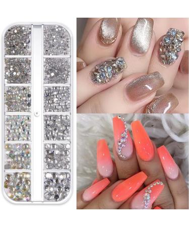Crystal Nail Art Gems Kit - 4 Boxes Multicolor Rhinestones, Studs, and Diamonds with Tools for Nail Art Decoration - DIY Crafts Supply - Buy Online on GoSupps.com