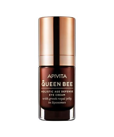 APIVITA Queen Bee Holistic Age Defense Eye Cream 0.51 fl.oz. | Anti-aging & Restoring Cream with Royal Jelly & Hyaluronic Acid | Eye Contour Care to Reduce Wrinkles  Puffiness & Dark Circles