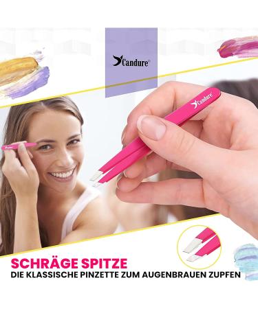 Buy Candure Stainless Steel Precision Tip Tweezers for Eyebrow Plucking | Professional Angle Tweezers for Men & Women | Pink 1 Piece - Perfect for Ingrown Hair & Splinters - Buy Online on GoSupps.com
