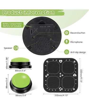 Reaque Dog Training Buzzer Set - 4 Recording Function Sound Buttons with Rubber Mat for Interactive Pet Training | International Shipping Available - Buy Online on GoSupps.com