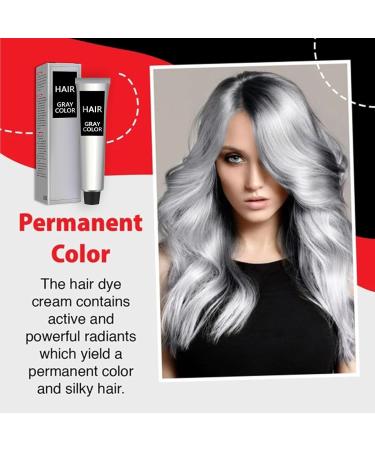 Silver Gray Natural Hair Dye Cream Gray Silver Color Cream Unisex Silver Hair Dye Fashion Permanent Color Cream Grey Permanent Hair Dye Silver Gray Natural Hair Color Cream 2PC - Buy Online on GoSupps.com