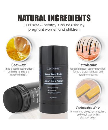 Root Touch Up Hair Color Wax Stick - Non-Greasy Gray Coverage for Men & Women 2.5 Oz (Black) - International Shipping Available - Buy Online on GoSupps.com