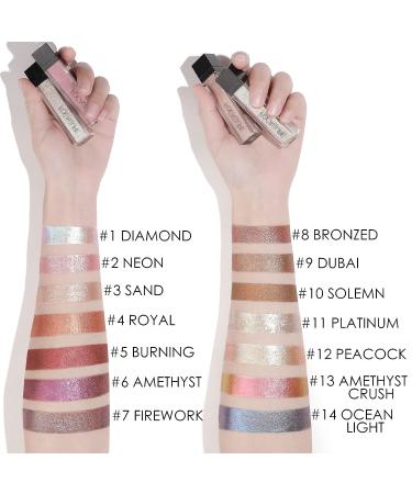 FOCALLURE 2PCS Liquid Glitter Eyeshadow Set - Metallic Shimmer, Long Lasting, Waterproof Formula - High Pigmented & Quick-Drying Sparkling Eye Makeup - Buy Online on GoSupps.com