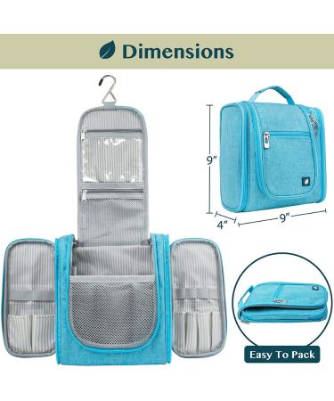 Pavilia Hanging Toiletry Bag for Women Men - Travel Organizer for Toiletries, Cosmetics, Makeup - Water Resistant with Mesh Pockets (Turquoise) - Buy Online on GoSupps.com