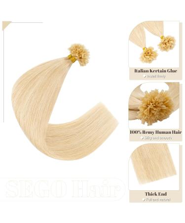 SEGO U Tips Extensions - Real Hair Bondings 0.5g/Strand Keratin Glue 100 Strands Straight Light Blonde #613 50 cm | Premium Quality Hair Extensions for Global Shipping - Buy Online on GoSupps.com