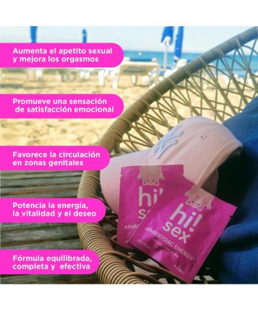 Hi!Sex Natural aphrodisiac with maca tribulus and ginseng by sexief Increases libido and sexual energy and testosterone in men and women Box of 10 sachets x 4 capsules - Buy Online on GoSupps.com