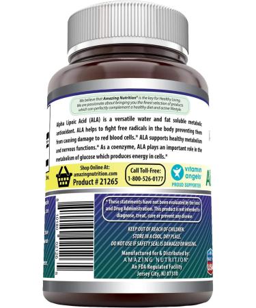 Amazing Formulas Alpha Lipoic Acid 600mg 120 Capsules - Non-GMO Gluten-Free Supplement for Weight Management & Athletic Performance - 120 Count - Buy Online on GoSupps.com
