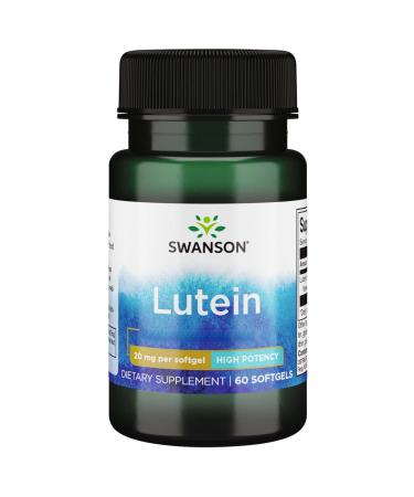 Swanson Lutein - High Potency 20mg from Tagetes extract 60 soft capsules high dosage laboratory tested gluten-free non-GMO