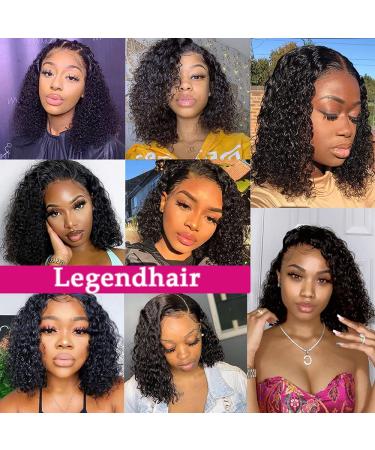 Legendhair 12 Inch Curly Bob Wigs | HD Transparent Lace Front Human Hair Wigs | Pre Plucked with Baby Hair | Natural Hairline | 150% Density | For Black Women - Buy Online on GoSupps.com