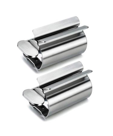 2Pcs Toothpaste Tube Squeezers Stainless Steel Toothpaste Squeezer Tube Squeezer Toothpaste Roller for Extruding Toothpaste Facial Washing Milk Tomato Sauce and Other Tubular Items