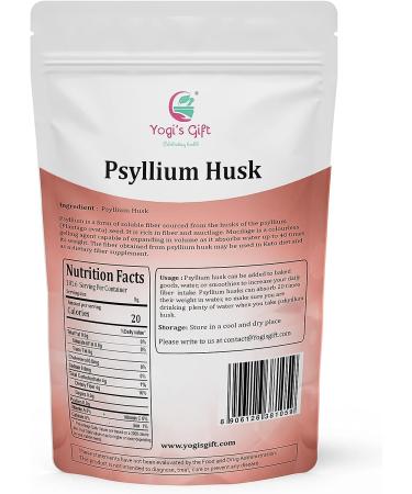 Psyllium Husk Whole 2 Lb - Soluble Fiber Supplement for Keto - Unflavored & 100% Natural - Great for Smoothies, Cooking & Baking | Non GMO by Yogi's Gift - Buy Online on GoSupps.com