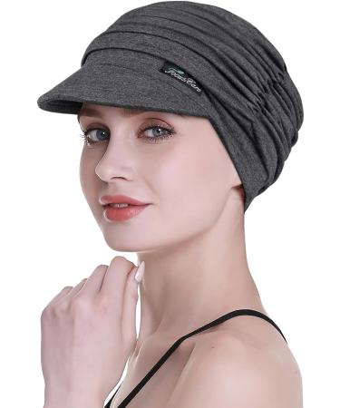 FocusCare Soft Chemo Scarves for Women | Bamboo Fabric Baseball Cap Turban for Hair Loss | Dark Health Gray - Buy Online on GoSupps.com