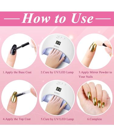 Melliex 8 Jar Metallic Nail Powder - Chrome Pigment for Stunning Nail Art (Gold Silver Pink Purple) - International Shipping Available - Buy Online on GoSupps.com