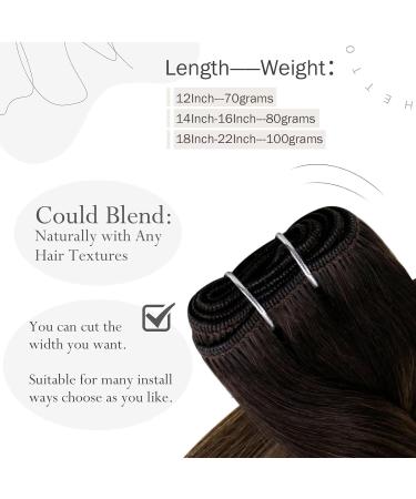 Hetto Real Hair Ombre Extensions #2/8/2 Darkest Brown to Ash Brown 80g 40cm | Premium Quality Real Hair Extensions for a Stunning Look - Buy Online on GoSupps.com