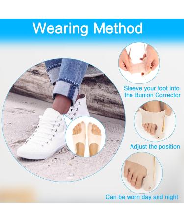 Auliuse Soft Bunion Socks in Shoes Toe Straighteners for Men Women Hallux Valgus Relief Bunion Corrector Big Toes Bent Toes Pain Relief Day Night Time Bunion Relief (M) - Buy Online on GoSupps.com