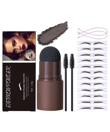 LXZJJM Eyebrow Stencils Eyebrow Stamp Stencil Kit Reusable Eyebrow Template With Strap Including Eyebrow Sticks 12 Head Mounted Eyebrow Cards And 2 Black Brushes (4#Black brown)