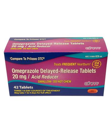 OHM Omeprazole Tablets, Delayed-Release Tablets, 20mg Acid Reducer, 42 Tablets