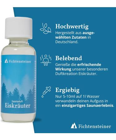 Fichtensteiner Sauna Infusion Ice Herbs 100ml - Economical Sauna Infusion Agent for 100+ Infusions | Premium Sauna Accessories - Buy Online on GoSupps.com