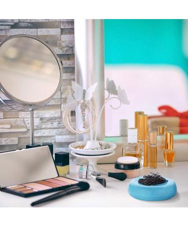 Magnetic Round Pincushion Holder with 90 Hair Clips - Blue | Multi-Function Pin Storage Tool for Sewing Needles and Hair Clips - Buy Online on GoSupps.com