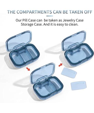 3 Compartment Pill Box - Moisture Proof Travel Organizer for Vitamins & Supplements | Portable Daily Medicine Case - Buy Online on GoSupps.com