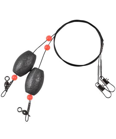 Fishing Weights Egg Weight Rig Carolina Rigs for Fishing Catfish Rig Fishing Ready Rigs Fishing Leader with Weights Swivels Pre Rigged Carolina Rigs Jetty Rig Flounder rig Fishing Grouper Rigs 0.75 oz_4pcs