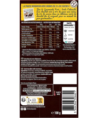 Poulain Dark Chocolate 70% Cocoa 100g Bar - Buy Online on GoSupps.com