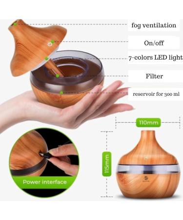 RECALMA 300ML Aroma Diffuser | Ultrasonic Humidifier & Oil Evaporator | 7-Color LED | BPA-Free for Home Office & Spa - Buy Online on GoSupps.com
